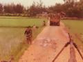 Tactical truck convoy cross rice fields east of LZ Dottie